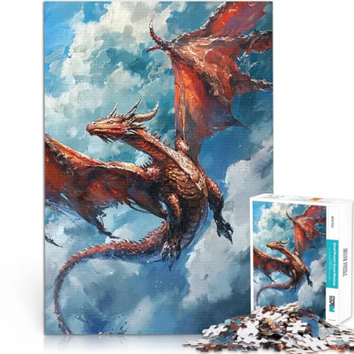 1000-teilige Puzzles für Erwachsene Familienspiel zum Stressabbau, schwierige Herausforderung Himmelsdrache Wanddekoration75x50cm von LKASGCBY