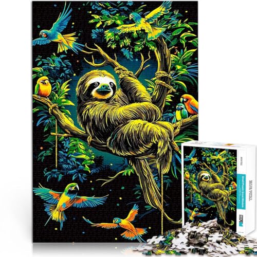 1000-teilige Puzzles für Erwachsene Handgeschwindigkeitswettbewerb Faultier und Papageien im Dschungel Geschenkideen52x38cm 1000-teilige Puzzles für Erwachsene Handgeschwindigkeitswettbewerb Faultier und Papageien im Dschungel Geschenkideen52x38cm von LKASGCBY