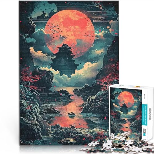 1000-teilige Puzzles für Erwachsene Intellektuelles Spiel Landschaft Sonnenuntergang Geburtstagsgeschenk, Geschenke52x38cm von LKASGCBY