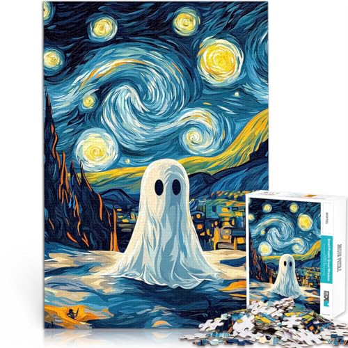 1000-teilige Puzzles für Erwachsene Lernspiel-Herausforderungsspielzeug Geisterhafte Sternennacht Einzigartige Wohndekoration und Geschenke75x50cm von LKASGCBY