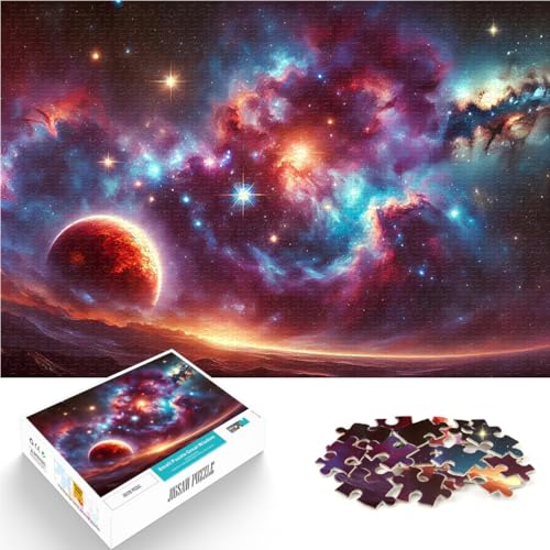 1000-teilige Puzzles für Erwachsene Lernspiel-Herausforderungsspielzeug Kosmische Nebellandschaft einzigartiges Herausforderungsspiel38x26cm von LKASGCBY