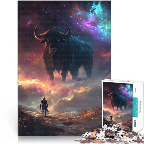 1000-teilige Puzzles für Erwachsene Lernspiele DIY Spielzeug Riesenbulle und Reisender Einzigartige Wohndekoration und Geschenke38x26cm von LKASGCBY