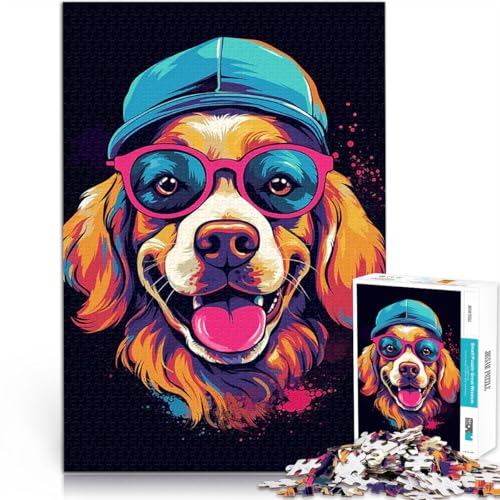 1000-teilige Puzzles für Erwachsene Lernspiele Heimdekoration Hund Süß Bunt Lustige Aktivitäten für zu Hause, Geburtstagsgeschenk, Reisegeschenk,52x38cm von LKASGCBY