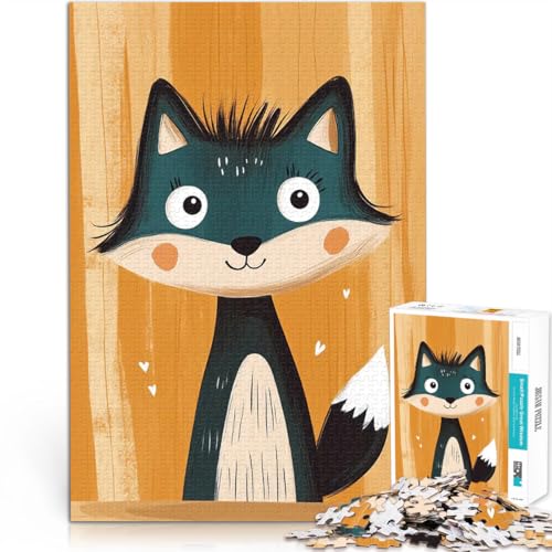 1000-teilige Puzzles für Erwachsene Lernspiele Heimdekoration Niedlicher Cartoon-Fuchs Verbessern Sie das Gedächtnis75x50cm von LKASGCBY