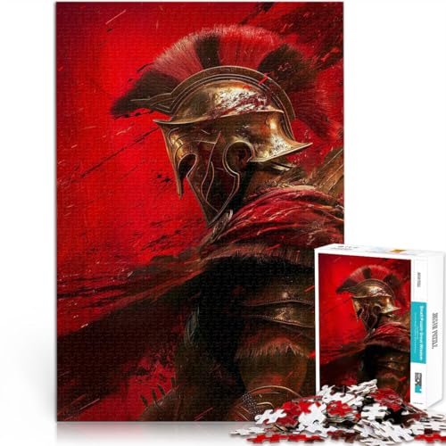 1000-teilige Puzzles für Erwachsene Pädagogisches Familienspiel Heißblütiger spartanischer Krieger einzigartiges Herausforderungsspiel38x26cm von LKASGCBY