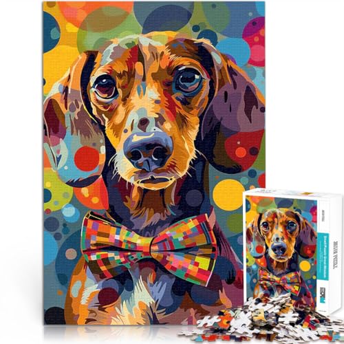 1000-teilige Puzzles für Erwachsene Spielzeug Lernspiele Stressabbau Bunter Dackelhund Geburtstagsgeschenk, Geschenke75x50cm von LKASGCBY