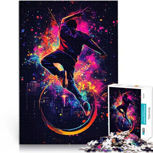 1000-teilige Puzzles für Erwachsene Spielzeug Lernspiele Stressabbau Dynamische Tanzsilhouette einzigartiges Herausforderungsspiel75x50cm von LKASGCBY