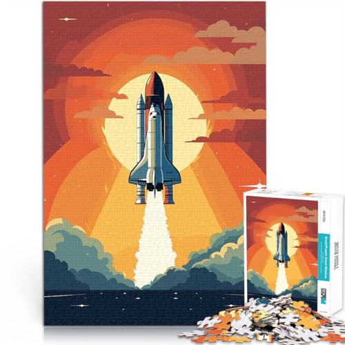 1000-teilige Puzzles für Erwachsene Staycation: Zeit totschlagen Space Shuttle Start Retro Geburtstagsgeschenk, Geschenke52x38cm 1000-teilige Puzzles für Erwachsene Staycation: Zeit totschlagen Space Shuttle Start Retro Geburtstagsgeschenk, Geschenke52x38cm von LKASGCBY