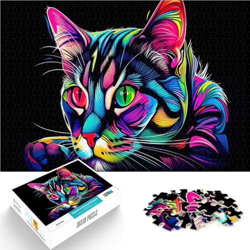1000-teilige Puzzles für Erwachsene Stressabbau Schwierige Herausforderung Katze im Cartoon-Stil Lernspiel für Geburtstag, Weihnachten52x38cm von LKASGCBY