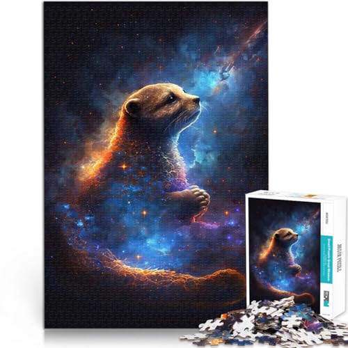 1000-teilige Puzzles für Teenager Dekomprimierendes intellektuelles Lernspielzeug Kosmischer Otter Geschenke für Freunde und Familie38x26cm von LKASGCBY