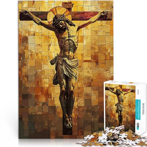 1000-teilige Puzzles für Teenager Handgeschwindigkeitswettbewerb Jesus Christus Mosaik Geburtstagsgeschenk, Geschenke, Wandkunst38x26cm von LKASGCBY