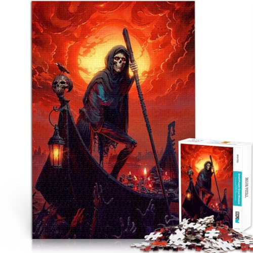 1000-teilige Puzzles für Teenager Lernspiele Heimdekoration Fährmann der Unterwelt einzigartiges Herausforderungsspiel38x26cm von LKASGCBY