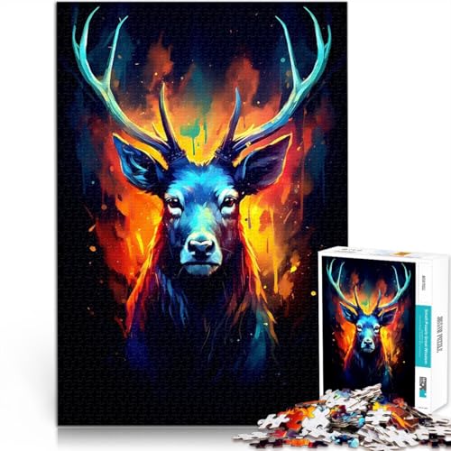 1000-teilige Puzzles für Teenager Lernspielzeug für die ganze Familie Erstaunliche Hirsche bunt Geburtstagsgeschenk, Geschenke, Wandkunst75x50cm von LKASGCBY