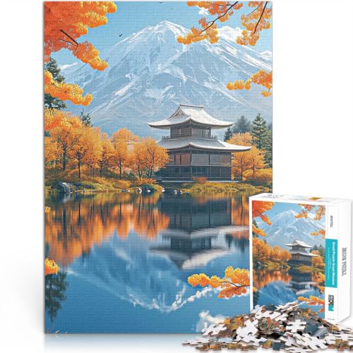 1000-teilige Puzzles für Teenager Quizspiel Japanischer Tempel am Berg Wanddekoration Einzigartige Geburtstags- und Weihnachtsgeschenke52x38cm von LKASGCBY