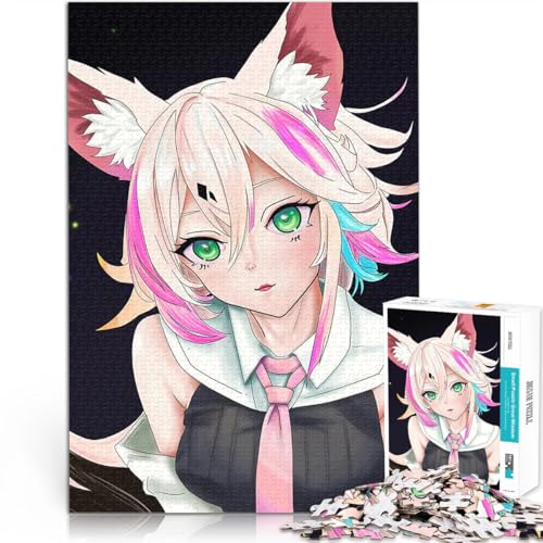 1000-teilige Puzzles für Teenager Spielzeug Lernspiele Stressabbau Anime-Mädchen mit Katzenohren Wunschliste mit dem Weihnachtsmann52x38cm von LKASGCBY