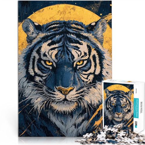 1000-teilige Puzzles für Teenager Stressabbau – Staycation – Zeit totschlagen Blauer Tigermond Verbessern Sie das Gedächtnis38x26cm von LKASGCBY