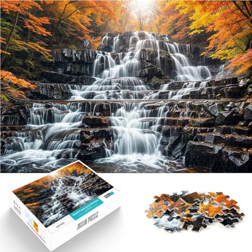 1000-teilige Puzzles für Teenager Trainieren Sie Ihr Gehirn und Ihre Hände Herbstwasserfall Wunschliste mit dem Weihnachtsmann52x38cm von LKASGCBY