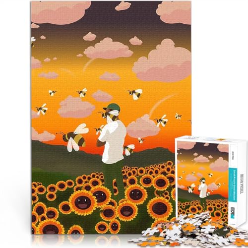 1000-teiliges Puzzle für Erwachsene Dekomprimierendes intellektuelles Lernspielzeug Blumenjunge Angebot als Geschenk für die ganze Familie52x38cm von LKASGCBY