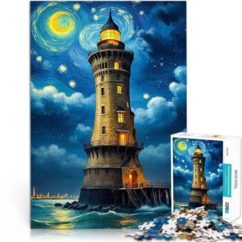 1000-teiliges Puzzle für Erwachsene Geschenke zum Suchbegriff: Herausfordernde Spiele Leuchtturm in Stay Night Wanddekoration52x38cm von LKASGCBY