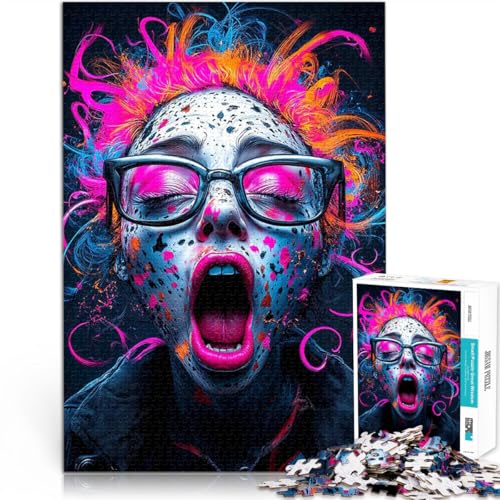 1000-teiliges Puzzle für Erwachsene Geschenke zum Suchbegriff: Herausfordernde Spiele Neonschrei Einzigartige Wohndekoration und Geschenke52x38cm von LKASGCBY