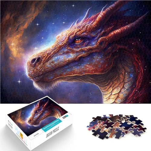 1000-teiliges Puzzle für Erwachsene Lernspiele DIY Spielzeug Kosmischer Weltraumdrache einzigartiges Herausforderungsspiel52x38cm von LKASGCBY