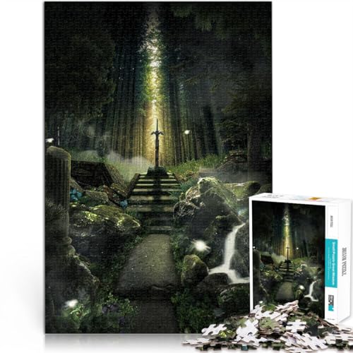 1000-teiliges Puzzle für Erwachsene Spielzeug Lernspiele Stressabbau Das legendäre Schwert Geburtstagsgeschenk, Geschenke38x26cm von LKASGCBY