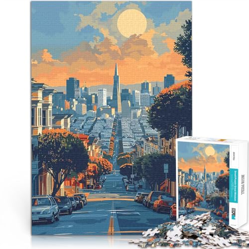 1000-teiliges Puzzle für Erwachsene Spielzeug für die ganze Familie Skyline von San Francisco Geeignet für die Schreibtischdekoration38x26cm von LKASGCBY