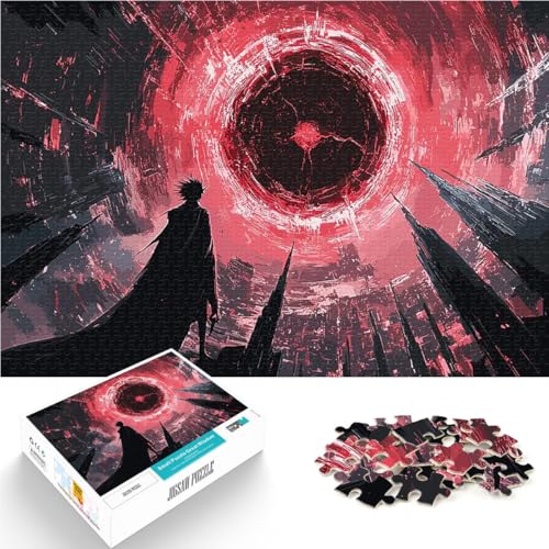 1000-teiliges Puzzle für Erwachsene lustige Spiele für die ganze Familie Silhouette im roten Himmel Geburtstagsgeschenke38x26cm von LKASGCBY