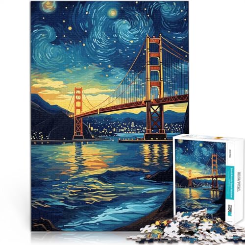 1000-teiliges Puzzle für Teenager Dekomprimierendes intellektuelles Lernspielzeug Golden Gate Bridge Gutes Geschenk38x26cm von LKASGCBY