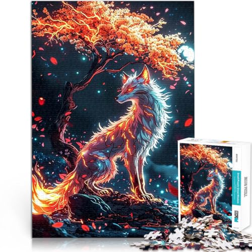 1000-teiliges Puzzle für Teenager Denksportaufgabe für Fee Kitsune Fuchs Geist mit vollständig ineinander greifenden, zufällig geformten Teilen75x50cm von LKASGCBY