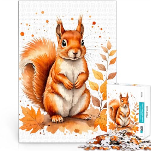1000-teiliges Puzzle für Teenager Denksportaufgabe für Süßes Eichhörnchen Aquarell Geburtstagsgeschenk, Geschenke52x38cm 1000-teiliges Puzzle für Teenager Denksportaufgabe für Süßes Eichhörnchen Aquarell Geburtstagsgeschenk, Geschenke52x38cm von LKASGCBY