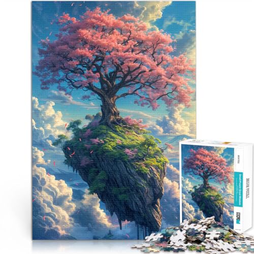 1000-teiliges Puzzle für Teenager Lernspielzeug für die ganze Familie Einsamer Sakura-Baum Geschenke für Freunde und Familie52x38cm von LKASGCBY
