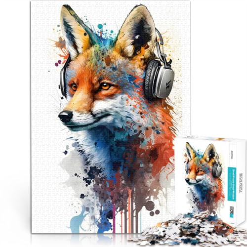 1000-teiliges Puzzle für Teenager Pädagogisches Familienspiel Fuchs Kunstwerk Malerei Lernspiel für Geburtstag, Weihnachten52x38cm von LKASGCBY
