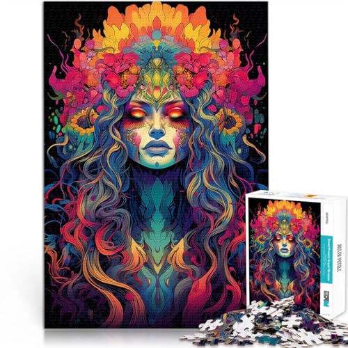 1000-teiliges Puzzle für Teenager Stressabbau-Spielzeug Psychedelisches Dämonenmädchen Nr. 4 Geburtstagsgeschenk, Geschenke75x50cm von LKASGCBY