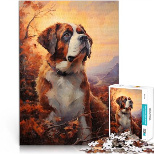 1000-teiliges Puzzle für Teenager Stressabbau – Staycation – Zeit totschlagen Bernhardiner Einzigartige Geburtstags- und Geschenkideen75x50cm von LKASGCBY