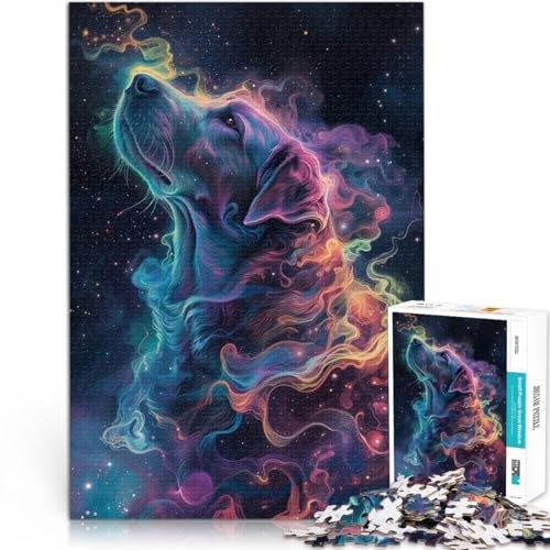 1000-teiliges Puzzle für Teenager Stressabbau – Staycation – Zeit totschlagen Kosmischer Hund Geschenke für Freunde und Familie52x38cm von LKASGCBY