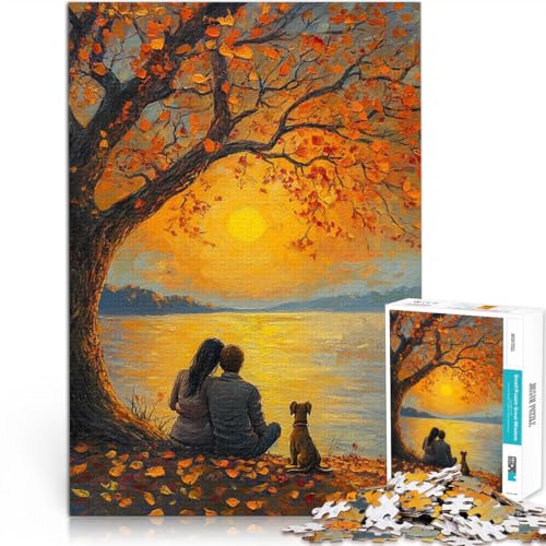 1000-teiliges Teenager-Puzzle Lernspiele Heimdekoration Paar beobachtet Sonnenuntergang Verbessern Sie das Gedächtnis52x38cm von LKASGCBY