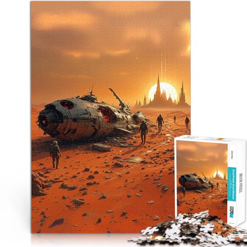 1000-teiliges Teenager-Puzzle Lernspielzeug Raumschiffabsturz auf Wüstenplanet eignet ganze Familie75x50cm von LKASGCBY