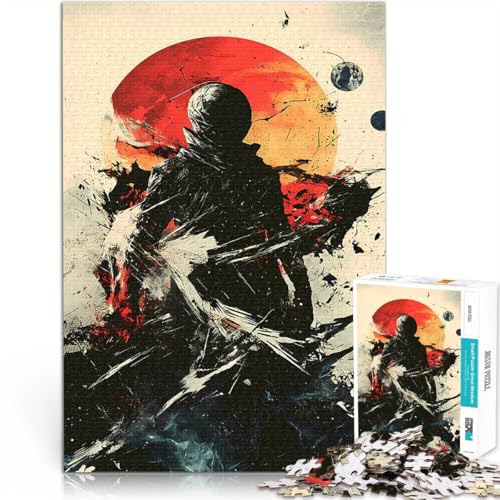 2000-Teile-Puzzle für Erwachsene Quizspiel Silhouette im Weltraum Mental Dark Abstract Lernspiel für Geburtstag, Weihnachten70x100cm von LKASGCBY