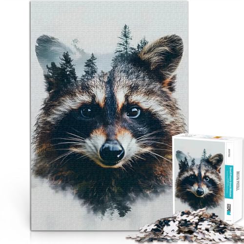 2000-Teile-Puzzle für Erwachsene Spielzeug Lernspiele Stressabbau Waldwächter-Waschbär Wunschliste mit dem Weihnachtsmann70x100cm von LKASGCBY