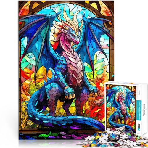 2000-Teile-Puzzle für Teenager Denksportaufgabe für Drache aus Buntglas Lustige Aktivitäten für zu Hause, Geburtstagsgeschenk, Reisegeschenk,70x100cm von LKASGCBY