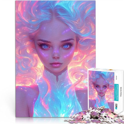 2000-Teile-Puzzle für Teenager Lernspiel-Herausforderungsspielzeug Digitale Kunst - Frau mit blauen Haaren Kunstwerk Geschenk70x100cm von LKASGCBY