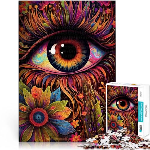 2000-Teile-Puzzle für Teenager Lernspiele DIY Spielzeug Psychedelische Augenblumen Geeignet für die Schreibtischdekoration70x100cm von LKASGCBY