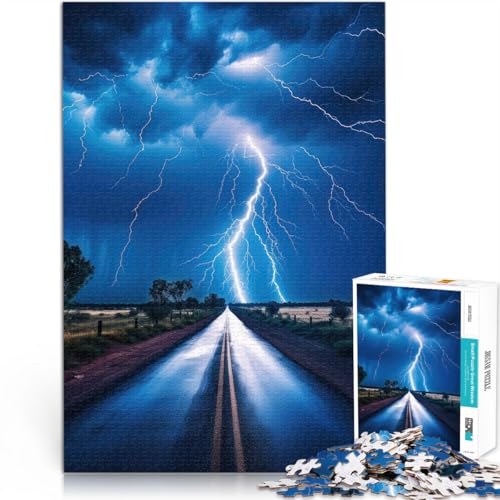 2000-Teile-Puzzle für Teenager Lernspiele Heimdekoration Skyline von Lightning City Lernspiel für Geburtstag, Weihnachten70x100cm von LKASGCBY