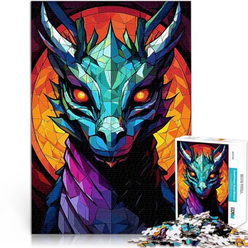 2000-Teile-Puzzle für Teenager Spielzeug Lernspiele Stressabbau Drachen-Buntglas Geeignet für die Schreibtischdekoration70x100cm von LKASGCBY