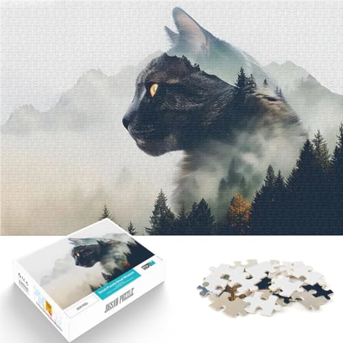 2000-Teile-Puzzle für Teenager für Lernspiel-Herausforderungsspielzeug Gebirge Katze Wald einzigartiges Herausforderungsspiel70x100cm von LKASGCBY