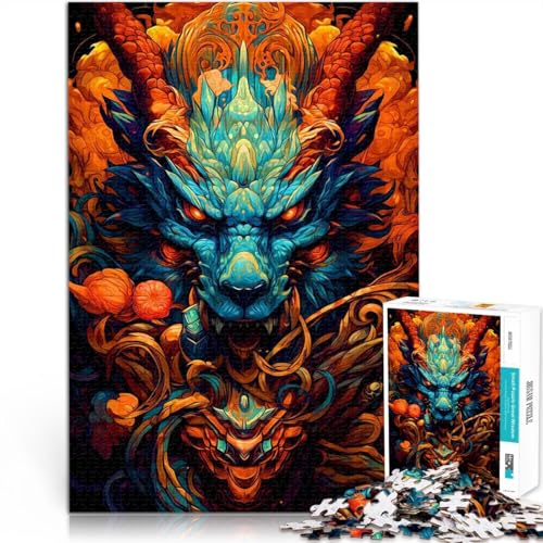 2000-teilige Puzzles für Erwachsene Dekomprimierendes intellektuelles Lernspielzeug Anime-Drache Lernspiel für Geburtstag, Weihnachten70x100cm von LKASGCBY