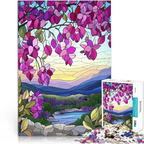 2000-teilige Puzzles für Erwachsene Denkspiel Buntglas-Berglandschaft eignet ganze Familie70x100cm von LKASGCBY