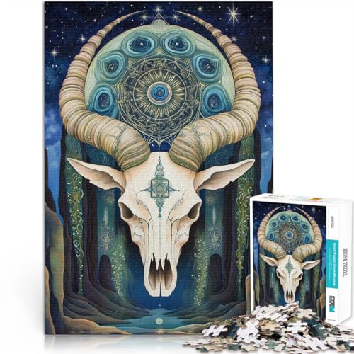 2000-teilige Puzzles für Erwachsene Geschenke zum Suchbegriff: Herausfordernde Spiele Ziegenschädel Heimdekoration70x100cm von LKASGCBY
