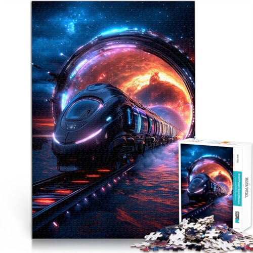 2000-teilige Puzzles für Erwachsene Lustige Spiele Futuristischer Zug durch Portal Lernspiel für Geburtstag, Weihnachten70x100cm von LKASGCBY